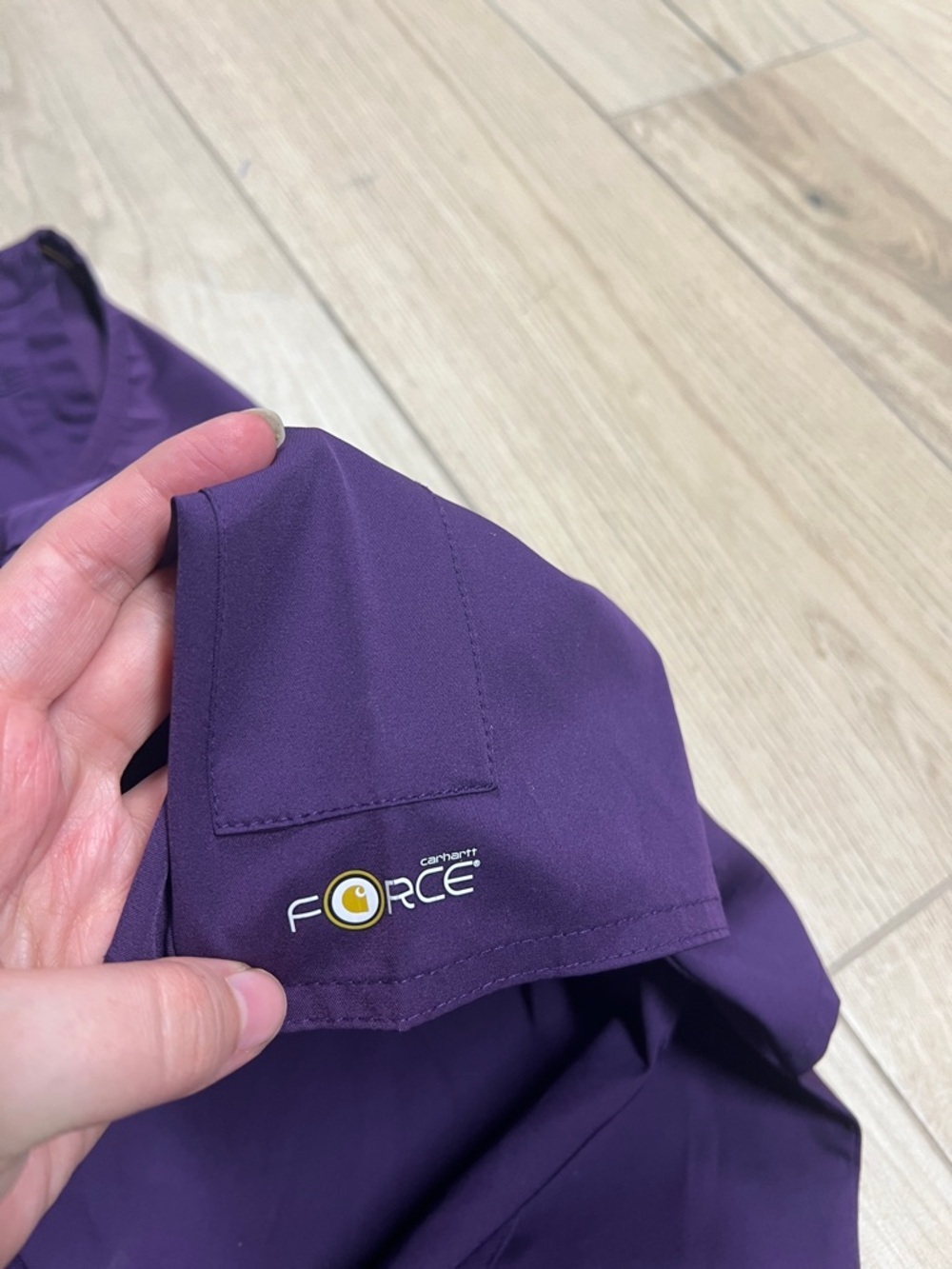 Carhartt Women's Purple V-Neck Short Sleeve Scrub Top - Picture 4 of 5